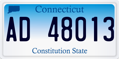 CT license plate AD48013