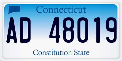 CT license plate AD48019