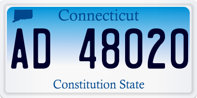 CT license plate AD48020