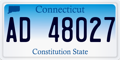 CT license plate AD48027