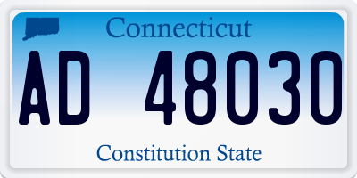 CT license plate AD48030