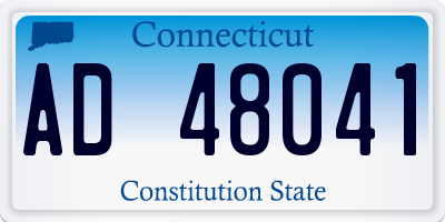 CT license plate AD48041