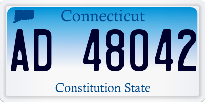 CT license plate AD48042