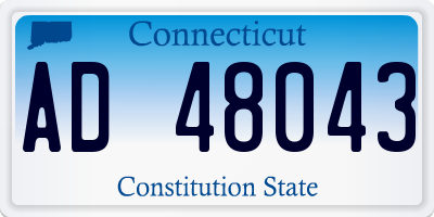 CT license plate AD48043