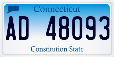 CT license plate AD48093