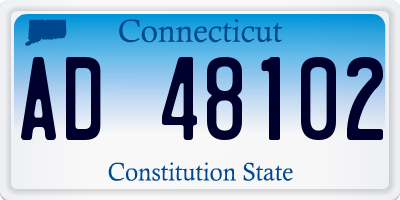 CT license plate AD48102