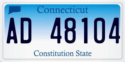 CT license plate AD48104
