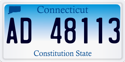 CT license plate AD48113