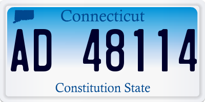 CT license plate AD48114