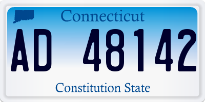 CT license plate AD48142