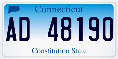 CT license plate AD48190