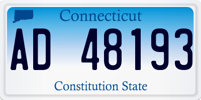 CT license plate AD48193