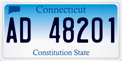 CT license plate AD48201