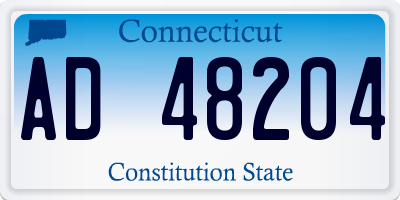 CT license plate AD48204