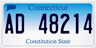 CT license plate AD48214