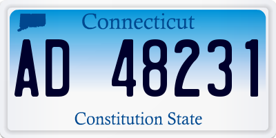 CT license plate AD48231