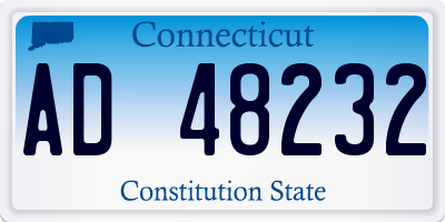 CT license plate AD48232