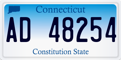 CT license plate AD48254