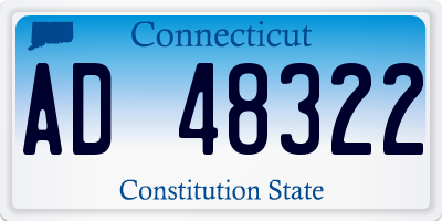 CT license plate AD48322