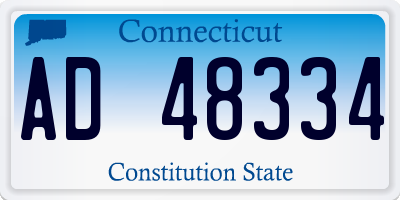 CT license plate AD48334
