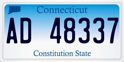 CT license plate AD48337