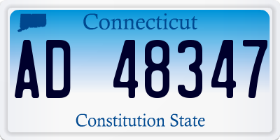 CT license plate AD48347
