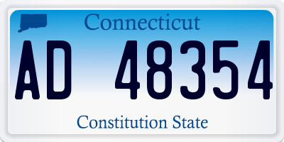 CT license plate AD48354