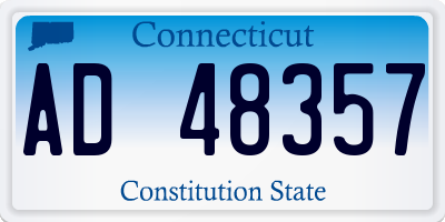 CT license plate AD48357