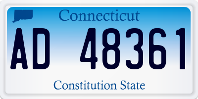 CT license plate AD48361