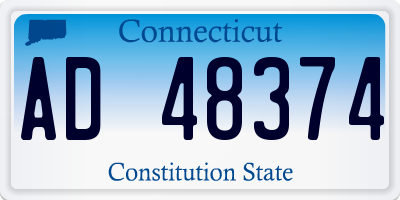 CT license plate AD48374