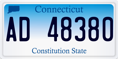 CT license plate AD48380
