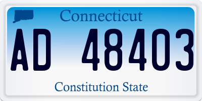 CT license plate AD48403