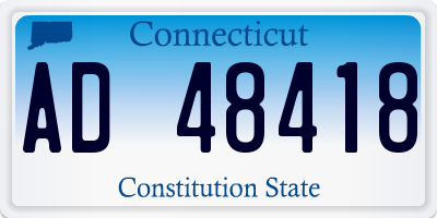 CT license plate AD48418
