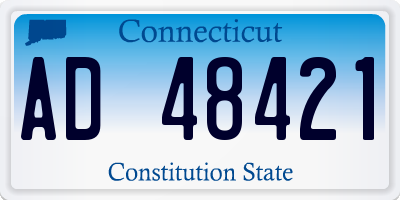 CT license plate AD48421