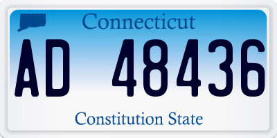 CT license plate AD48436