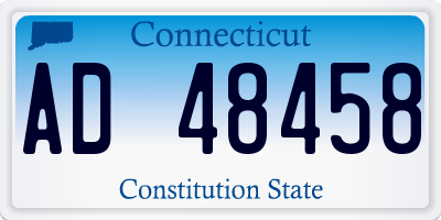 CT license plate AD48458