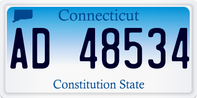 CT license plate AD48534