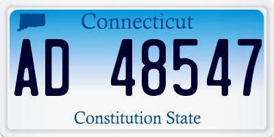 CT license plate AD48547