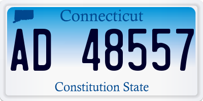CT license plate AD48557