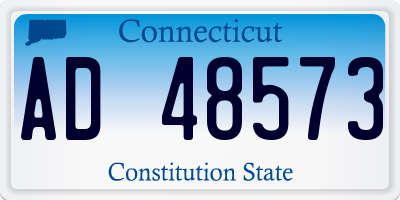 CT license plate AD48573
