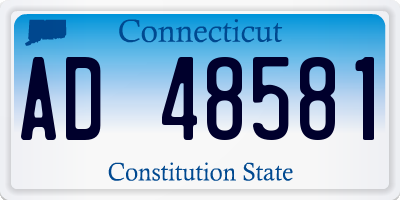 CT license plate AD48581
