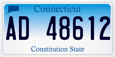 CT license plate AD48612