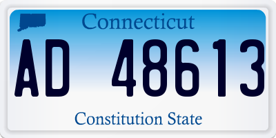 CT license plate AD48613