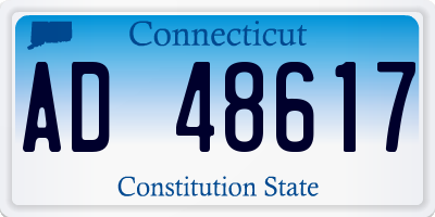 CT license plate AD48617