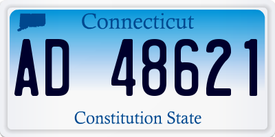 CT license plate AD48621