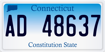 CT license plate AD48637