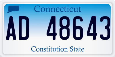 CT license plate AD48643