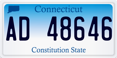 CT license plate AD48646