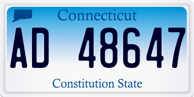 CT license plate AD48647