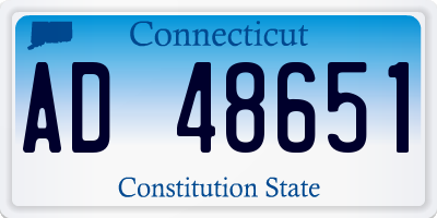 CT license plate AD48651